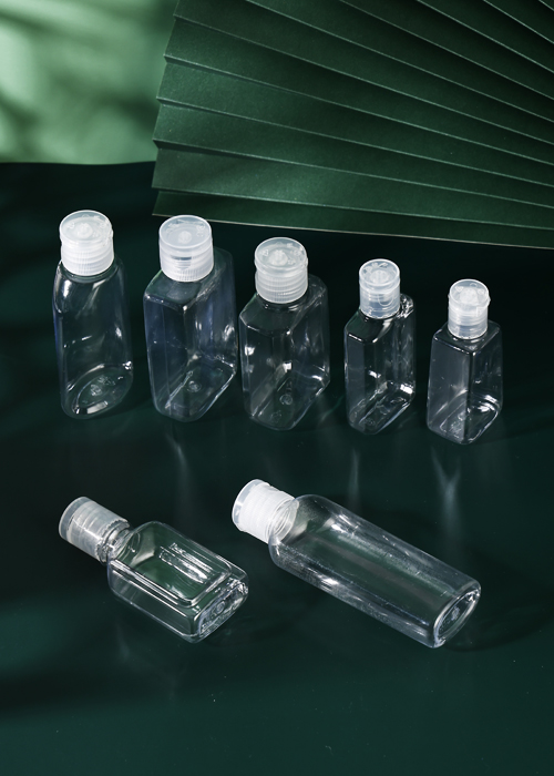 60ml PET nắp lật hình bầu dục chai vuông phẳng