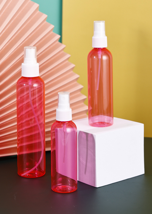 Chai nhựa PET màu hồng trong suốt 100ml-200ml