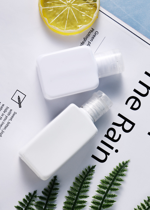 Chai vuông 60ml PET nắp gập màu trắng