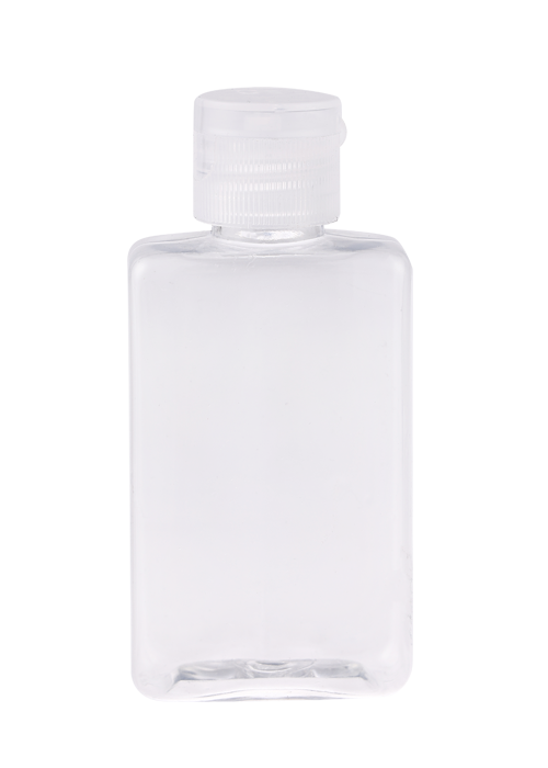 40-60ml PET chai vuông trong suốt nắp gập chai gel phụ