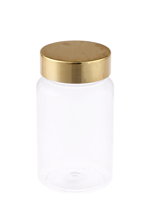 120ml PET Nắp vàng Mạ vàng Chai viên nang bổ sung sức khỏe