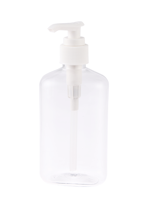 250ml PET trong suốt hình bầu dục phẳng gel lotion áp suất chai thuốc khử trùng chai nước rửa tay